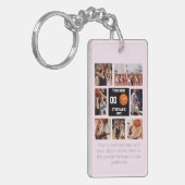 Gepersonaliseerde Basketbal Fotocollage Sleutelhanger (Voorkant Links)
