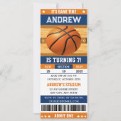 Gepersonaliseerde Basketbal Game Ticket Verjaardag Kaart (Voorkant)