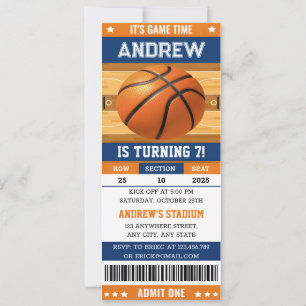 Gepersonaliseerde Basketbal Game Ticket Verjaardag Kaart