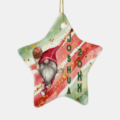 Gepersonaliseerde Basketbal Gnoom Kerstmis Keramisch Ornament (Rechts)