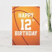 Gepersonaliseerde basketbal Happy Birthday Kaart (Voorkant)