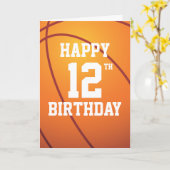 Gepersonaliseerde basketbal Happy Birthday Kaart (Gele Bloem)