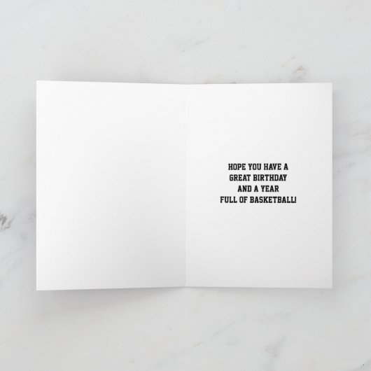 Gepersonaliseerde basketbal Happy Birthday Kaart (Binnen)