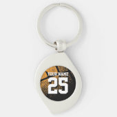 Gepersonaliseerde basketbal jersey nummer premie sleutelhanger (Voorkant)