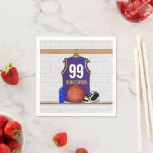 Gepersonaliseerde Basketbal Jersey Paarse | Goud Servet (Insitu)