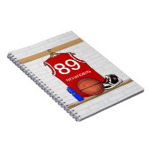 Gepersonaliseerde Basketbal Jersey (Red) Journal Notitieboek (Rechterzijde)