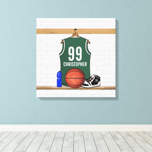 Gepersonaliseerde Basketbal Jersey verpakt Canvas Afdruk (Insitu (Houten vloer))