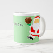 Gepersonaliseerde Basketbal Kerstvakantie Grote Koffiekop (Voorkant rechts)