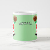 Gepersonaliseerde Basketbal Kerstvakantie Grote Koffiekop (Voorkant)