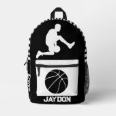 Gepersonaliseerde basketbal linkshandige trendy sc bedrukte rugzak (Voorkant)