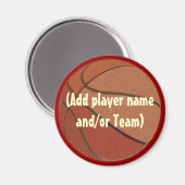 Gepersonaliseerde Basketbal Magent Magneet (Voorkant / Achterkant)