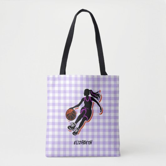 Gepersonaliseerde Basketbal Meisje Canvas tas (Voorkant)