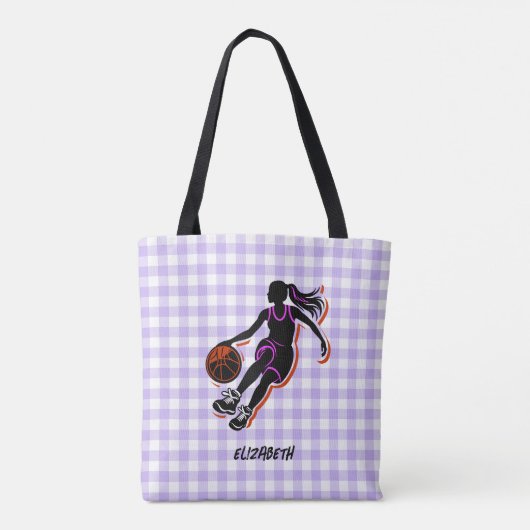 Gepersonaliseerde Basketbal Meisje Canvas tas (Achterkant)