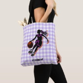 Gepersonaliseerde Basketbal Meisje Canvas tas (Dichtbij)