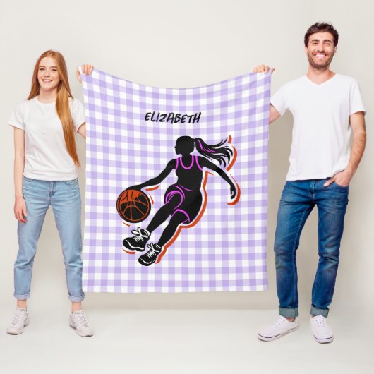 Gepersonaliseerde Basketbal Meisje Deken (In situ)