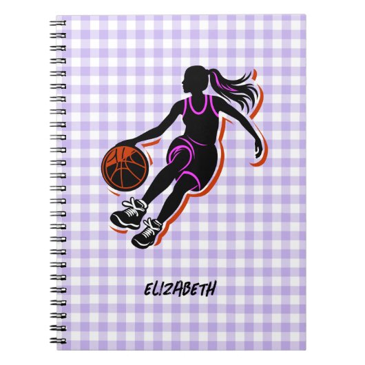 Gepersonaliseerde Basketbal Meisje Notitieboek (Voorkant)