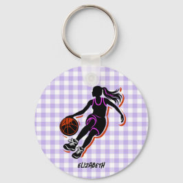 Gepersonaliseerde Basketbal Meisje Sleutelhanger