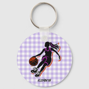 Gepersonaliseerde Basketbal Meisje Sleutelhanger