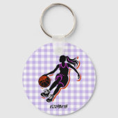 Gepersonaliseerde Basketbal Meisje Sleutelhanger (Achterkant)