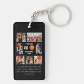 Gepersonaliseerde Basketbal Meisjes Fotocollage Sleutelhanger (achterkant)