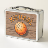 Gepersonaliseerde basketbal metalen lunchbox (Achterkant)
