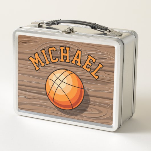 Gepersonaliseerde basketbal metalen lunchbox (Voorkant)