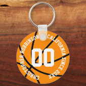 Gepersonaliseerde basketbal modern sleutelhanger (Voorkant)