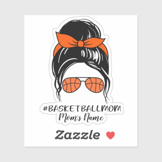 Gepersonaliseerde Basketbal Moeder Sticker (Vel)