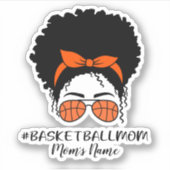 Gepersonaliseerde Basketbal Moeder Sticker (Voorkant)