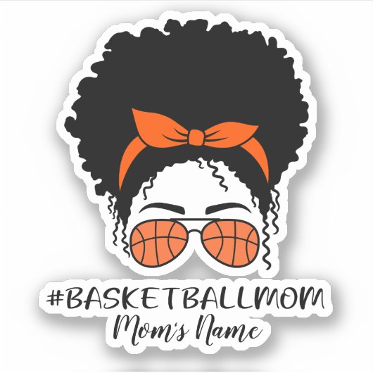 Gepersonaliseerde Basketbal Moeder Sticker (Voorkant)