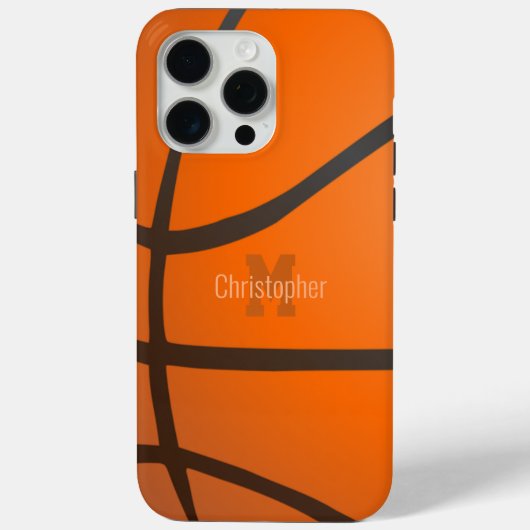 Gepersonaliseerde Basketbal Monogram Initialen Naa Case-Mate iPhone Case (Achterkant)