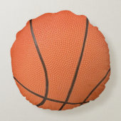 Gepersonaliseerde Basketbal Naam en Baby Stats Rond Kussen (Achterkant)