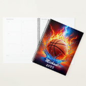 Gepersonaliseerde basketbal op vuur en water planner (Display)