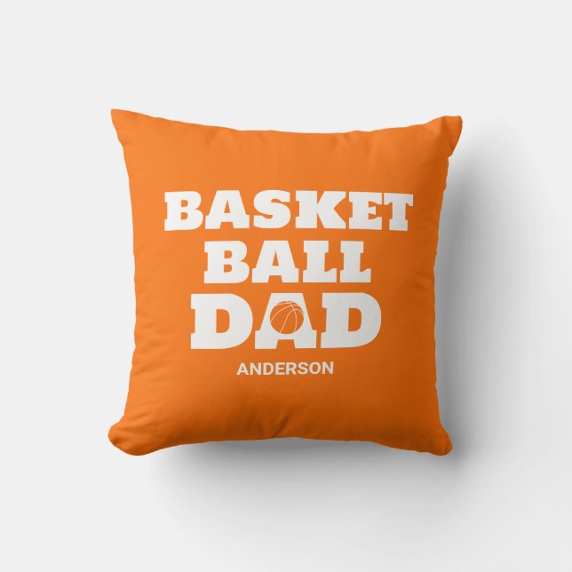 Gepersonaliseerde Basketbal Papa Vaderdag Kussen (Voorkant)