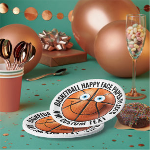 Gepersonaliseerde Basketbal Party BLUE EYES Happy  Papieren Bordje