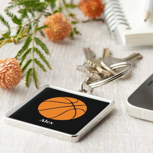 Gepersonaliseerde Basketbal sleutelhanger, Kinder  Sleutelhanger (Zijkant)