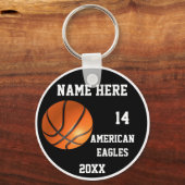 Gepersonaliseerde Basketbal Sleutelhangers met Naa (Achterkant)