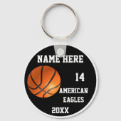 Gepersonaliseerde Basketbal Sleutelhangers met Naa (Achterkant)