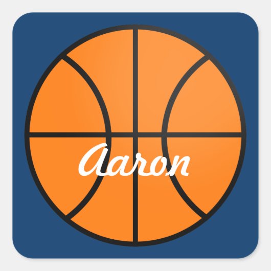 Gepersonaliseerde Basketbal Sport Party Stickers (Voorkant)