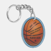 Gepersonaliseerde Basketbal Team Gifts, Basketbal Sleutelhanger (Voorkant Links)
