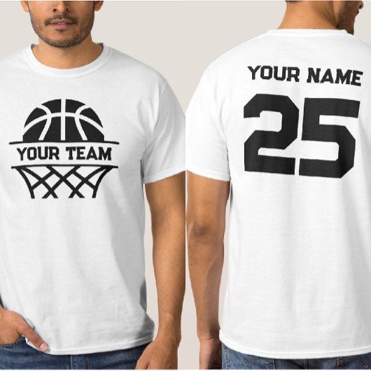 Gepersonaliseerde Basketbal Team Naam, Jouw naam & T-shirt