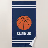 Gepersonaliseerde basketbal thema Kinder Strandlaken (Voorkant)