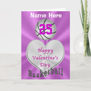 Gepersonaliseerde Basketbal Valentijnsdag Kaarten
