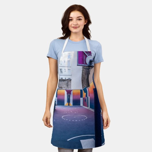 gepersonaliseerde basketbalcadeaus schort (Gedragen)