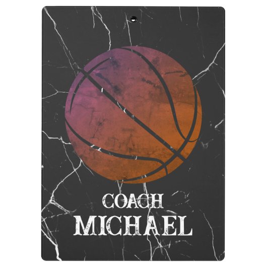 Gepersonaliseerde basketbalcoach klembord (Achterkant)