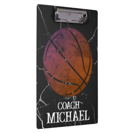 Gepersonaliseerde basketbalcoach klembord (Rechts)