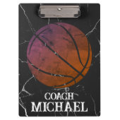 Gepersonaliseerde basketbalcoach klembord (Voorkant)