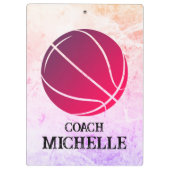 Gepersonaliseerde basketbalcoach klembord (Achterkant)