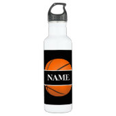 Gepersonaliseerde Basketball 24 OZ Water Fles (Voorkant)