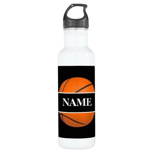Gepersonaliseerde Basketball 24 OZ Water Fles (Voorkant)